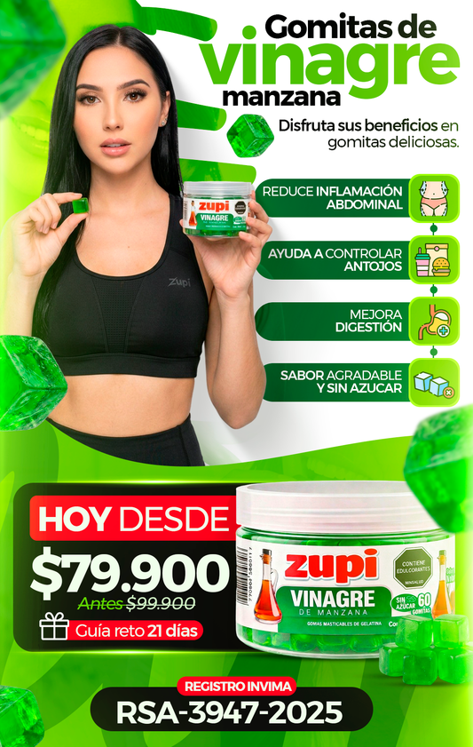 2 unidades GOMITAS DE VINAGRE DE MANZANA ZUPI
